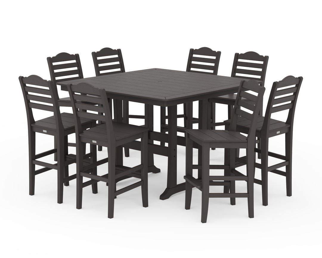 Draper James™ by  POLYWOOD® Savannah Side Chair 9-Piece Square Bar Set with Trestle Legs