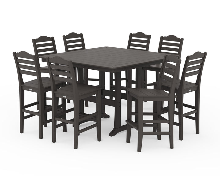 Draper James™ by  POLYWOOD® Savannah Side Chair 9-Piece Square Bar Set with Trestle Legs