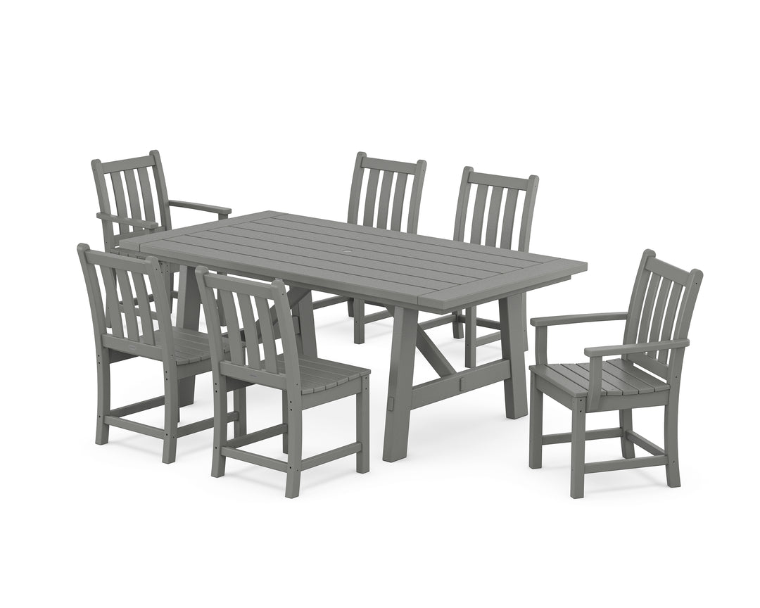 POLYWOOD® Traditional Garden 7-Piece Rustic Farmhouse Dining Set