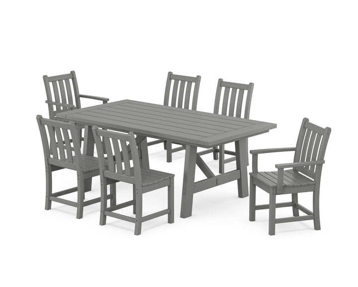 POLYWOOD® Traditional Garden 7-Piece Rustic Farmhouse Dining Set