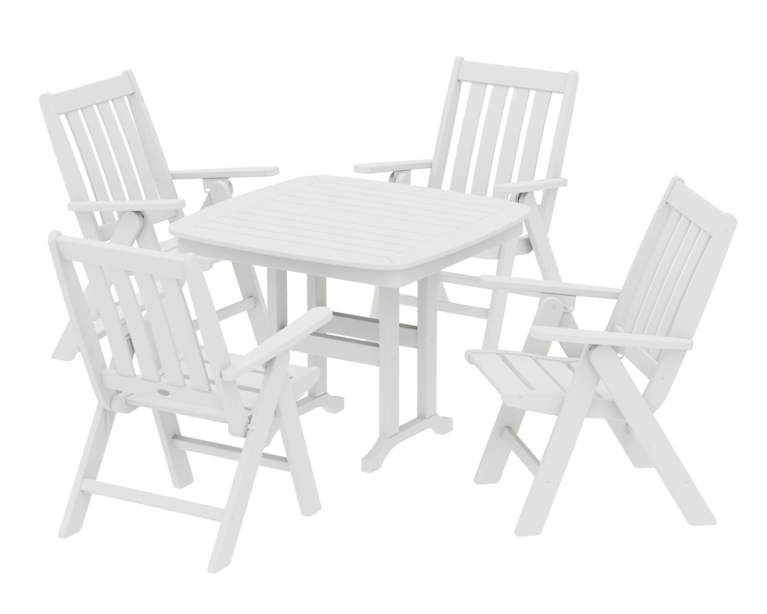 POLYWOOD® Vineyard Folding Chair 5-Piece Dining Set