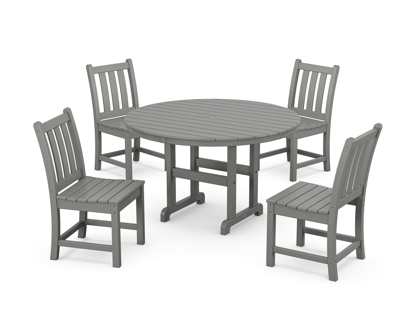 Traditional Garden Side Chair 5-Piece Round Farmhouse Dining Set