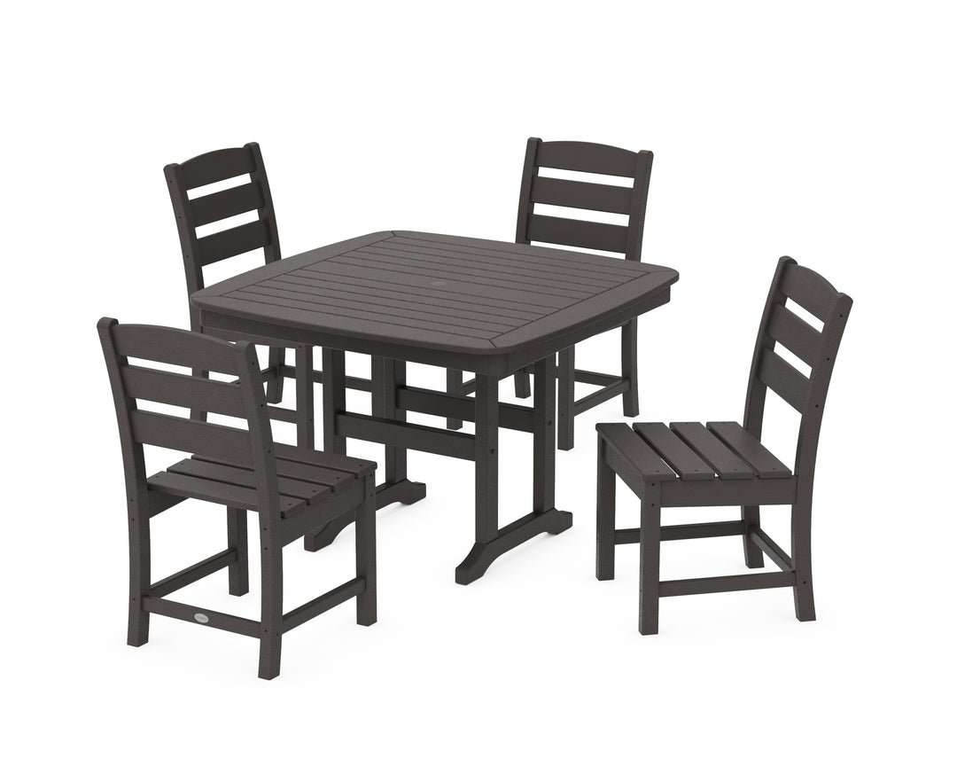 POLYWOOD® Lakeside Side Chair 5-Piece Dining Set with Trestle Legs