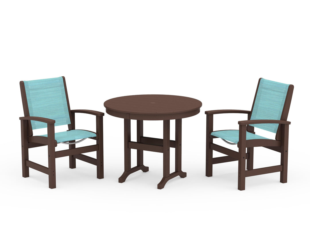 POLYWOOD® Coastal 3-Piece Round Dining Set