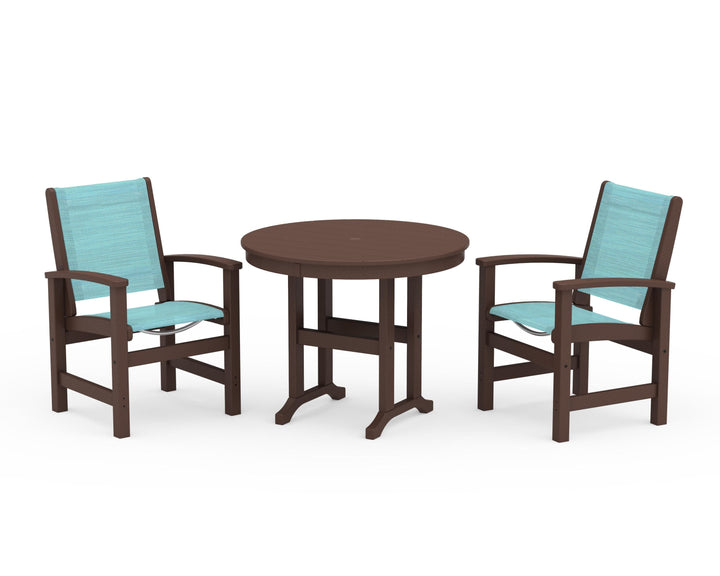 POLYWOOD® Coastal 3-Piece Round Dining Set