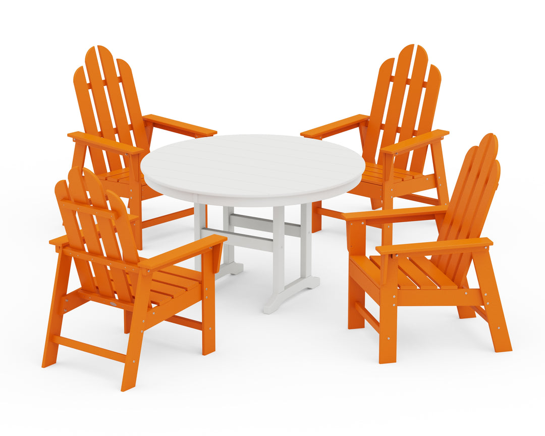 POLYWOOD® Long Island 5-Piece Round Farmhouse Dining Set