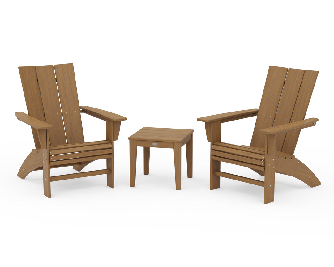 POLYWOOD® Modern 3-Piece Curveback  Adirondack Set
