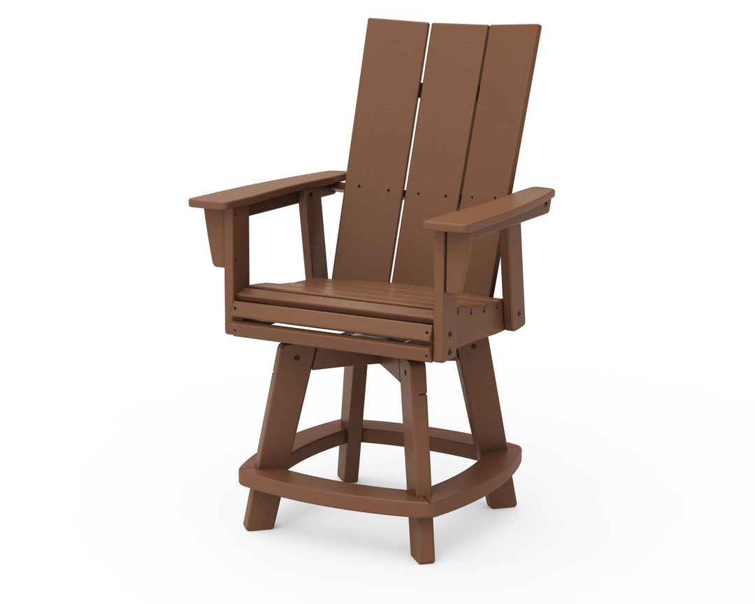 POLYWOOD® Modern Curveback Adirondack Swivel Counter Chair