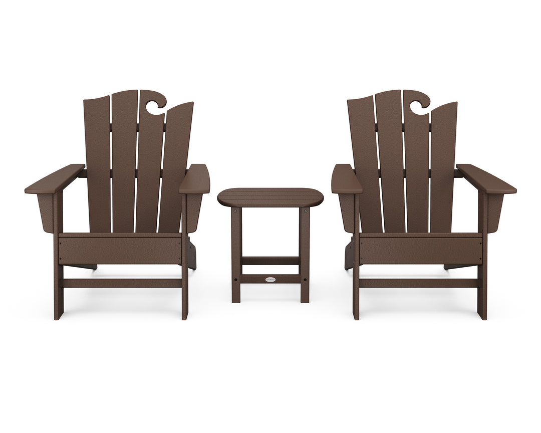POLYWOOD® Wave 3-Piece Adirondack Set with The Ocean Chair