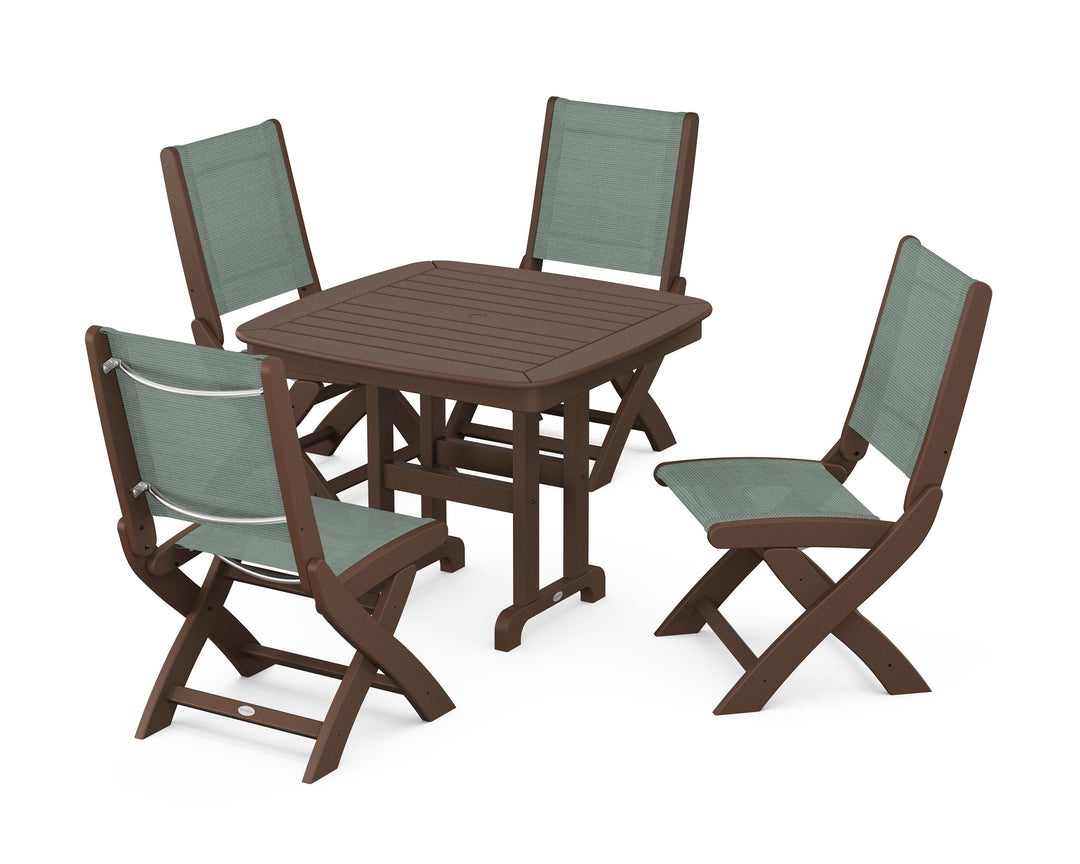 POLYWOOD® Coastal Folding Side Chair 5-Piece Dining Set