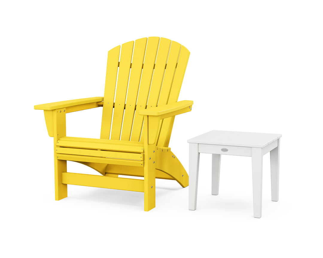 POLYWOOD® Nautical Grand Adirondack Chair with Side Table