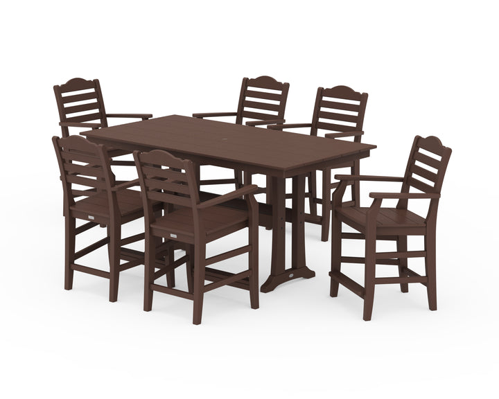 Draper James™ by  POLYWOOD® Savannah Arm Chair 7-Piece Farmhouse Counter Set with Trestle Legs