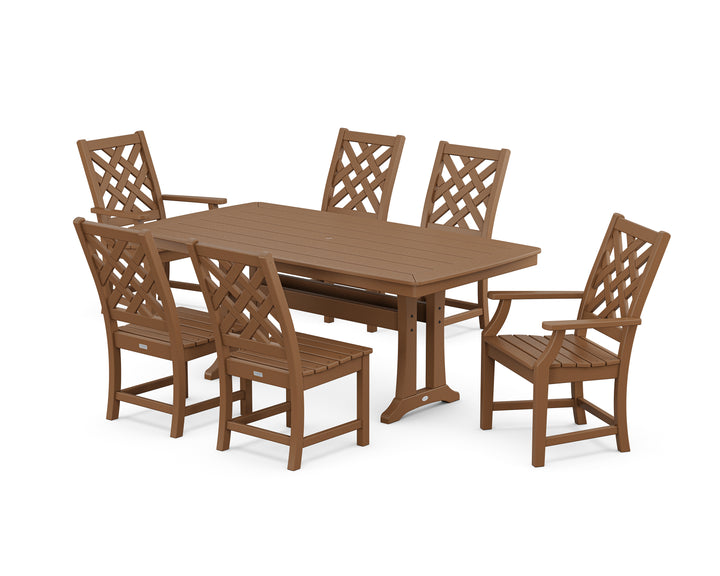Country Living Wovendale 7-Piece Dining Set with Trestle Legs