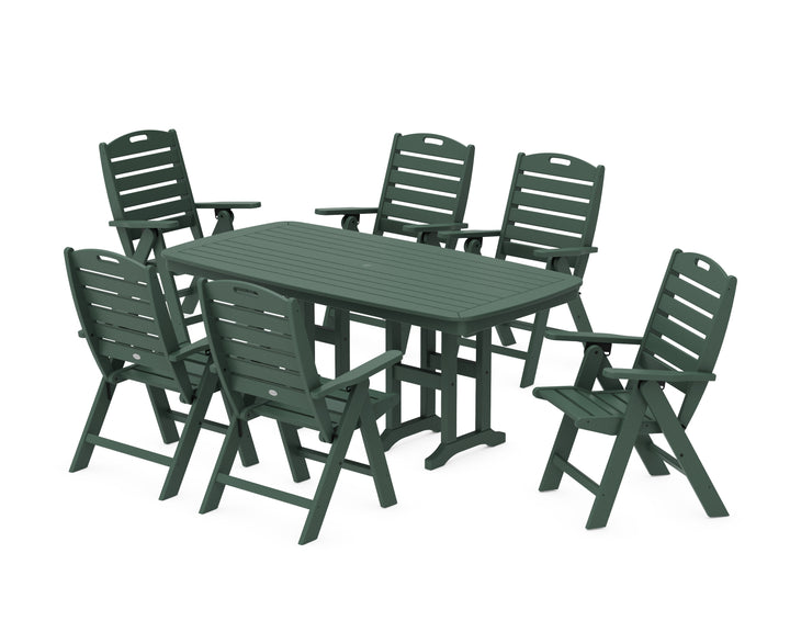 POLYWOOD® Nautical Folding Highback Chair 7-Piece Dining Set