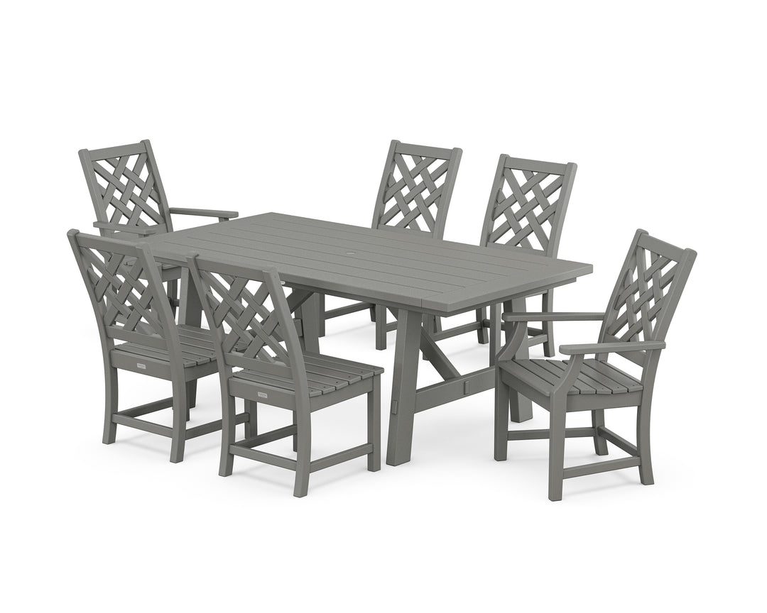 POLYWOOD® Wovendale 7-Piece Rustic Farmhouse Dining Set