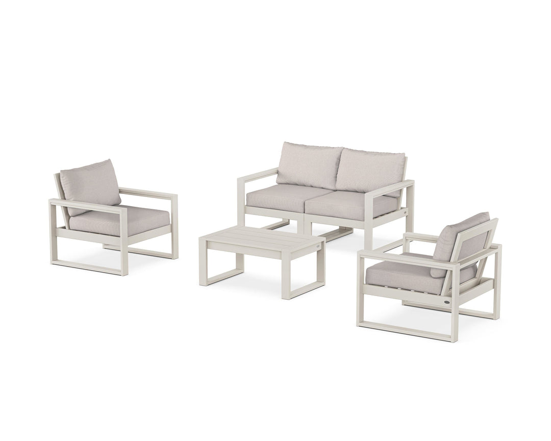 POLYWOOD® EDGE Sectional 4-Piece Deep Seating Set with Loveseat