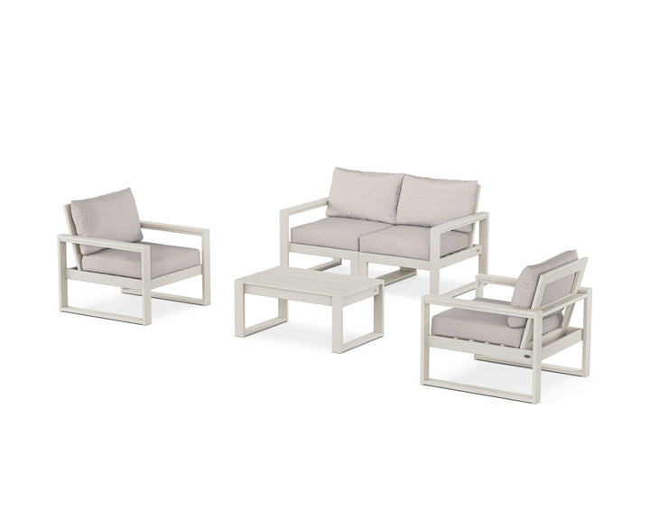 POLYWOOD® EDGE Sectional 4-Piece Deep Seating Set with Loveseat