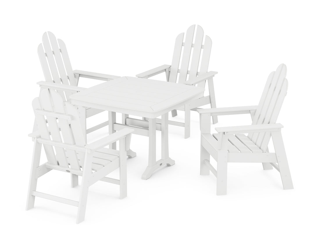 POLYWOOD® Long Island 5-Piece Dining Set with Trestle Legs
