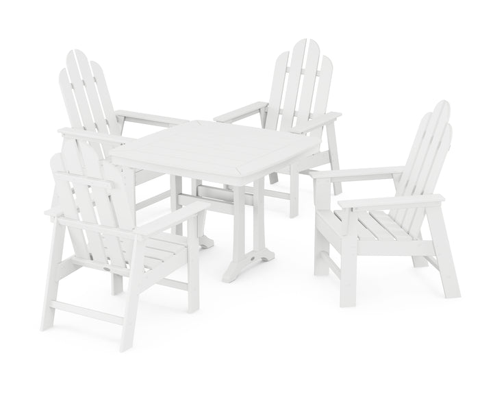 POLYWOOD® Long Island 5-Piece Dining Set with Trestle Legs