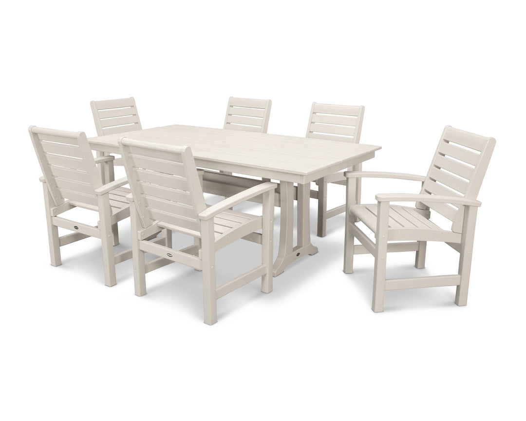 POLYWOOD® Signature 7-Piece Farmhouse Dining Set with Trestle Legs