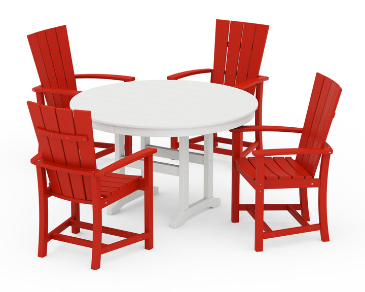 POLYWOOD® Quattro 5-Piece Round Farmhouse Dining Set