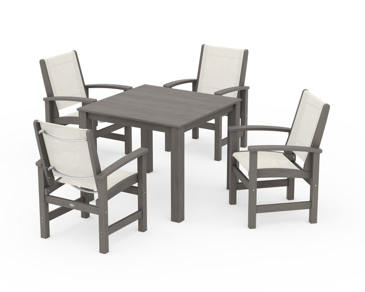 POLYWOOD® Coastal 5-Piece Parsons Dining Set