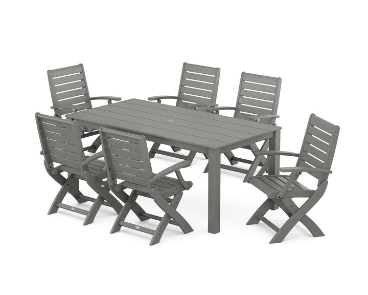 POLYWOOD® Signature Folding Chair 7-Piece Parsons Dining Set
