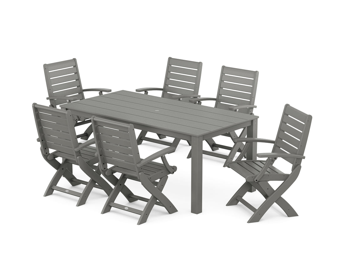 POLYWOOD® Signature Folding Chair 7-Piece Parsons Dining Set