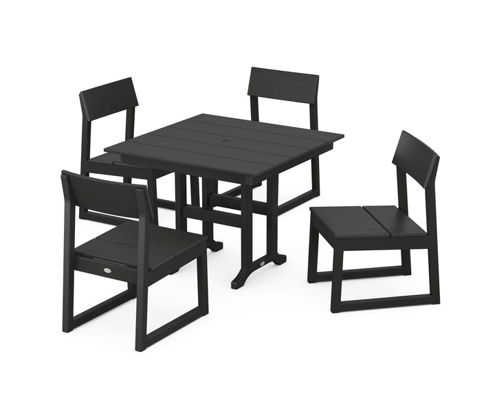 POLYWOOD® EDGE Side Chair 5-Piece Farmhouse Dining Set