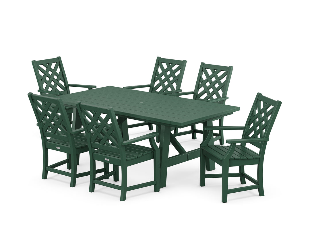 Country Living Wovendale Arm Chair 7-Piece Rustic Farmhouse Dining Set