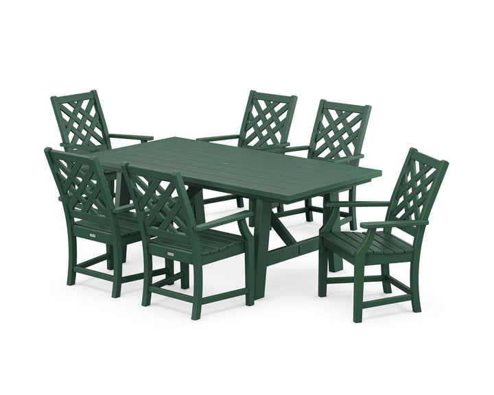 Country Living Wovendale Arm Chair 7-Piece Rustic Farmhouse Dining Set