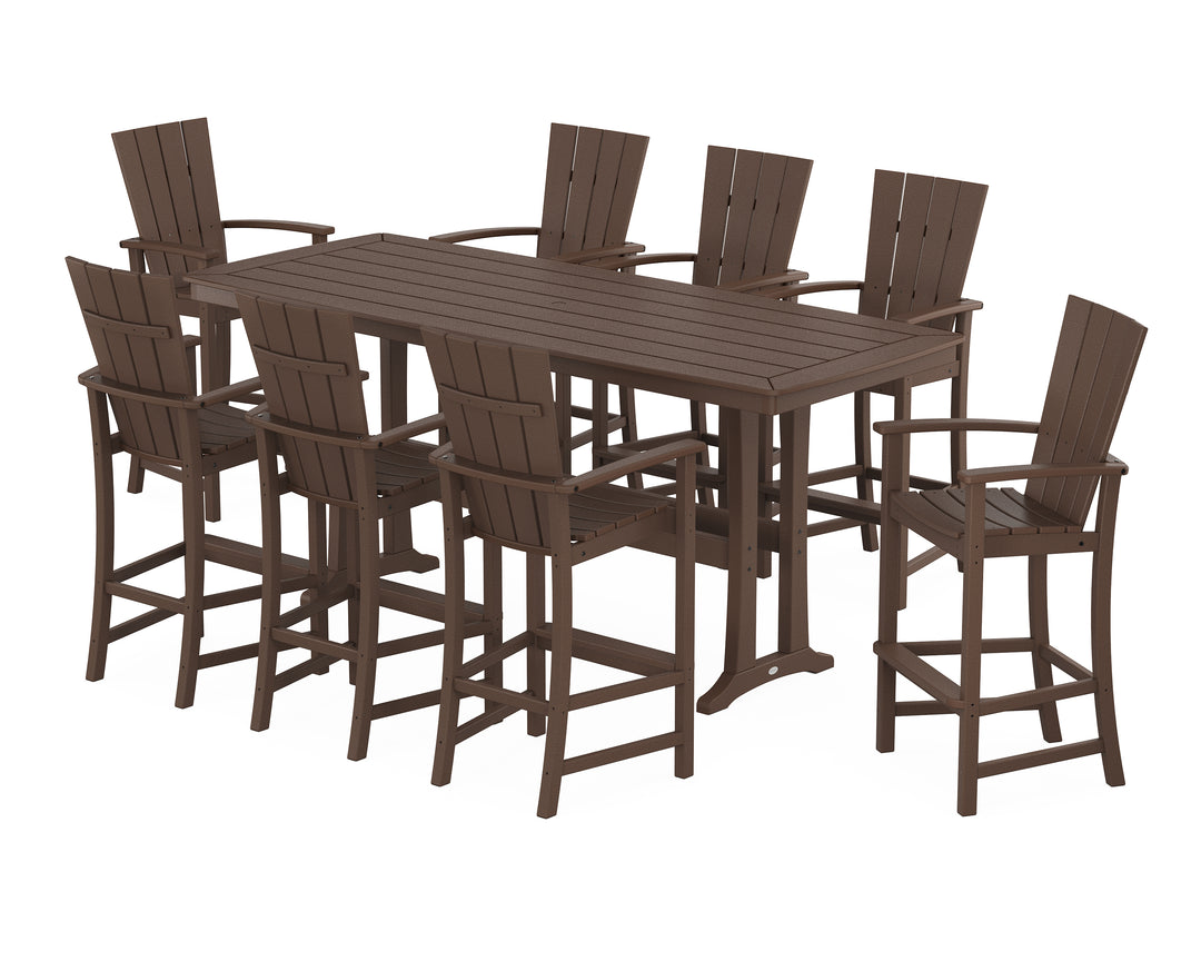 POLYWOOD® Quattro Adirondack 9-Piece Bar Set with Trestle Legs