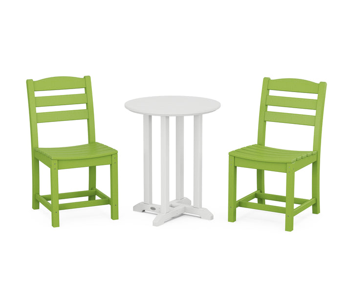 POLYWOOD® La Casa Café Side Chair 3-Piece Round Bistro Dining Set