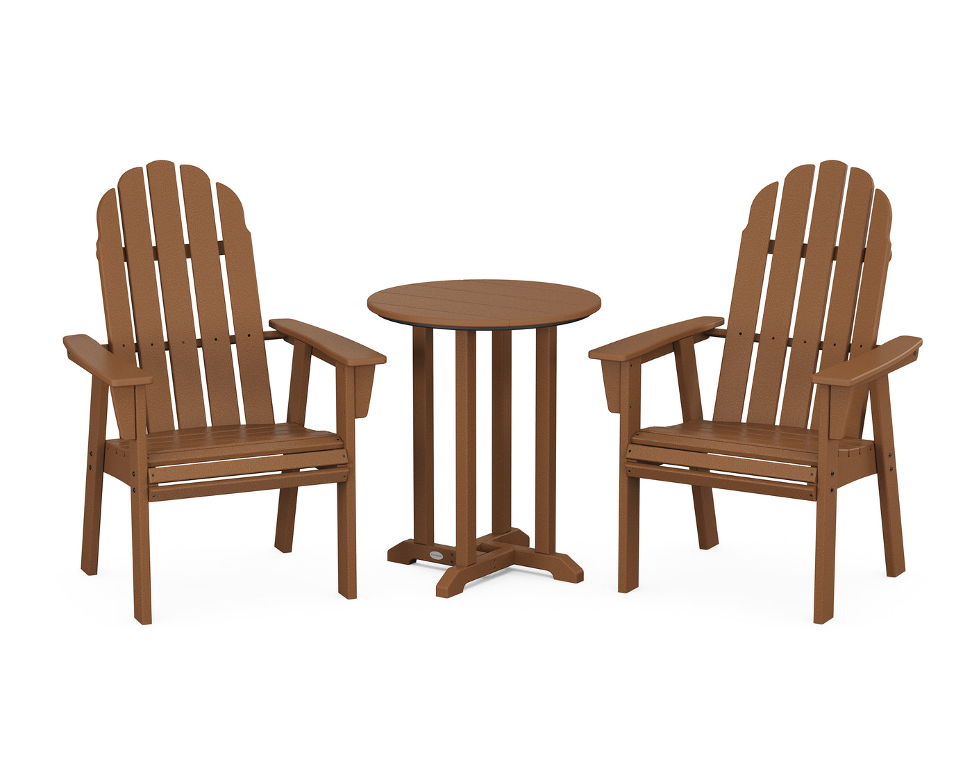 Vineyard Adirondack 3-Piece Round Bistro Dining Set