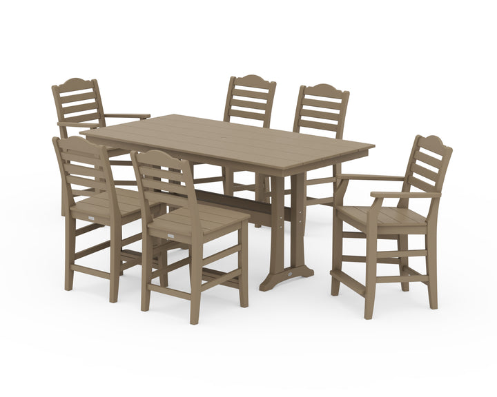 Draper James™ by  POLYWOOD® Savannah 7-Piece Farmhouse Counter Set with Trestle Legs