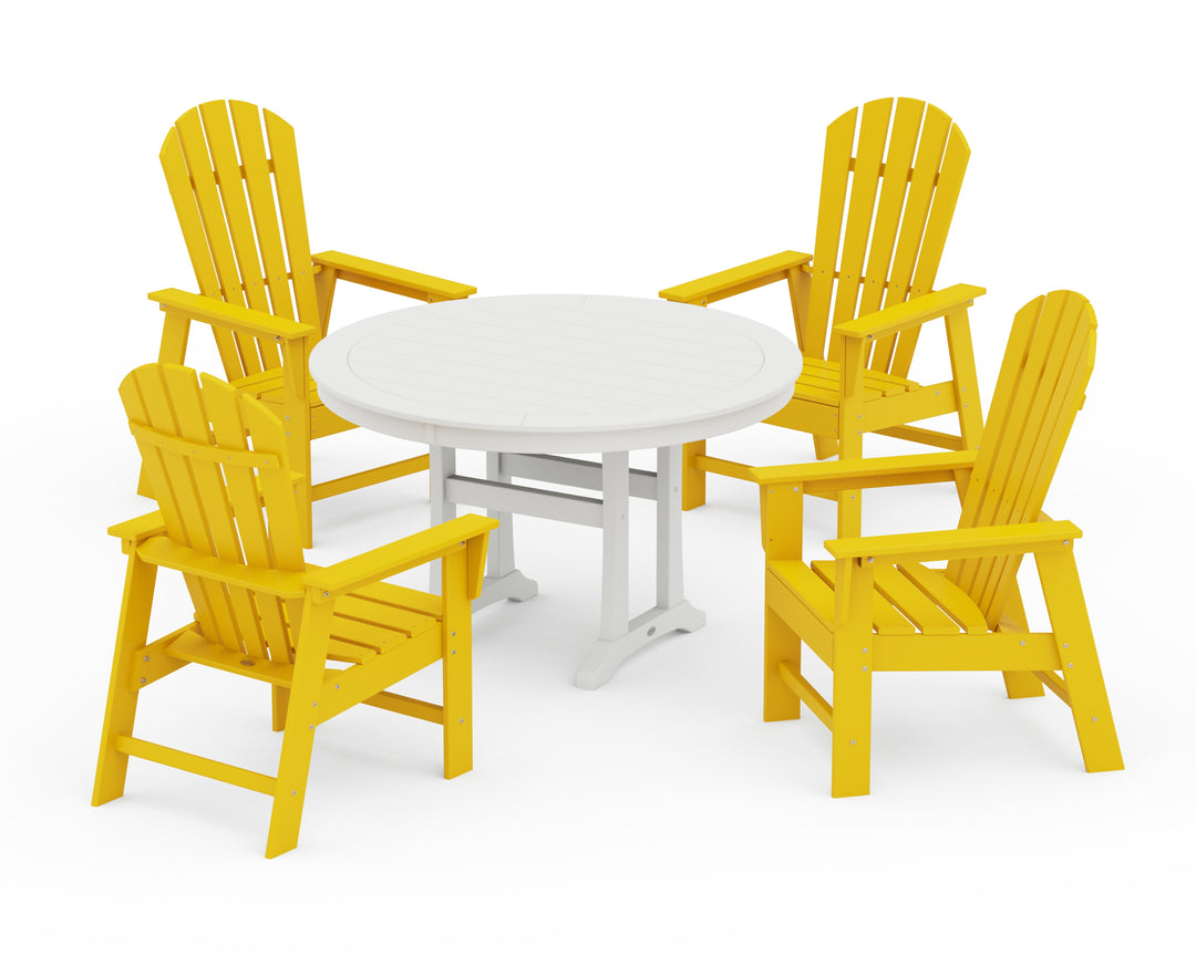 POLYWOOD® South Beach 5-Piece Round Dining Set with Trestle Legs