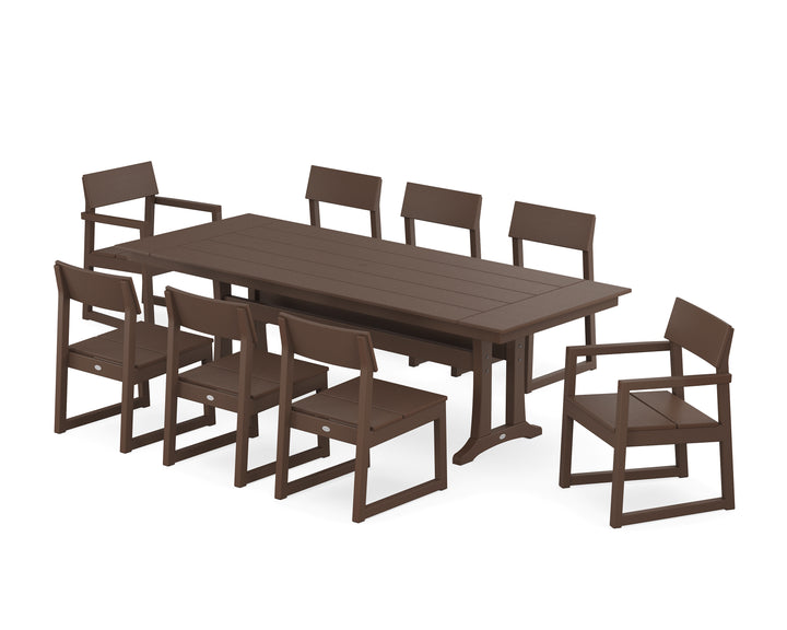 POLYWOOD® EDGE 9-Piece Farmhouse Dining Set with Trestle Legs