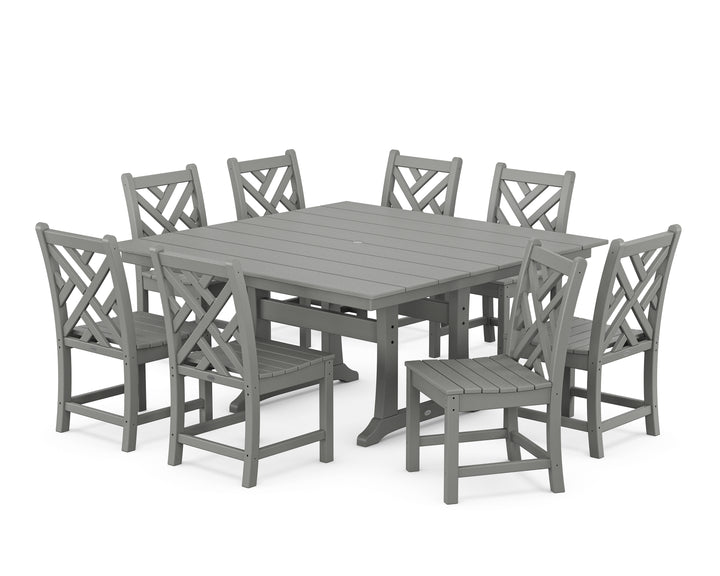 POLYWOOD® Chippendale 9-Piece Farmhouse Trestle Dining Set