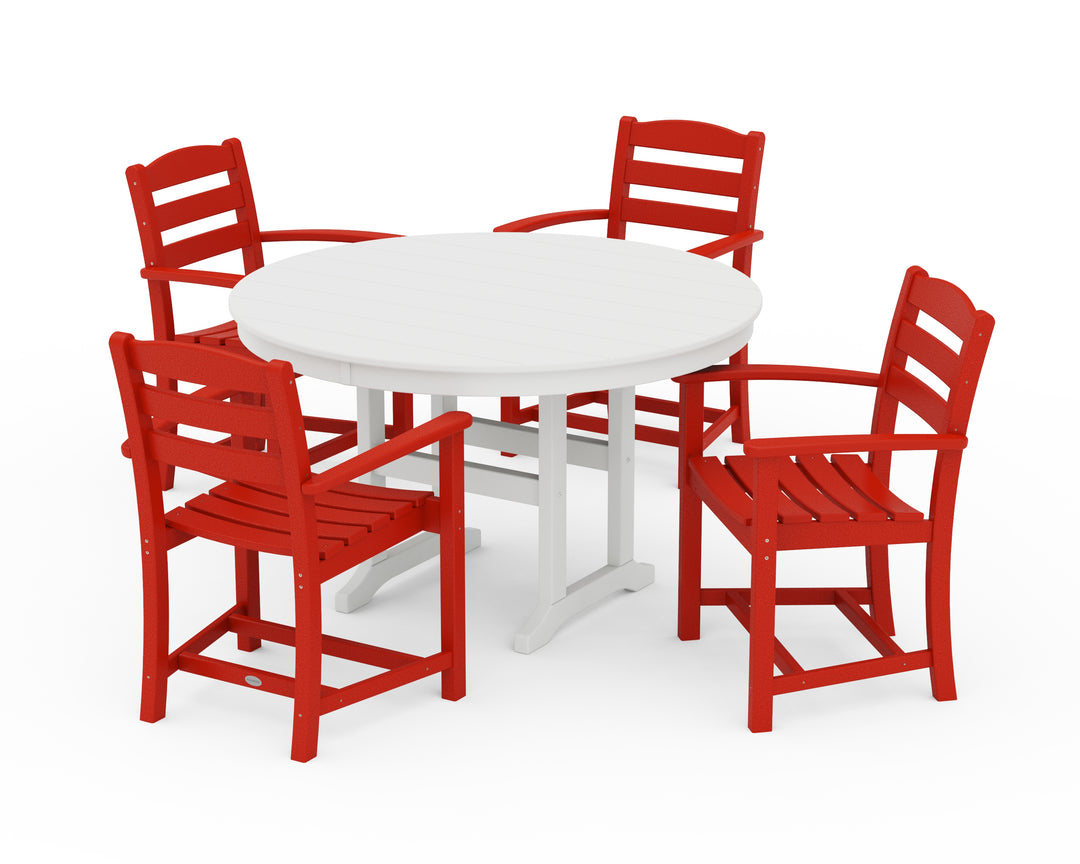 POLYWOOD® La Casa Café 5-Piece Round Farmhouse Dining Set