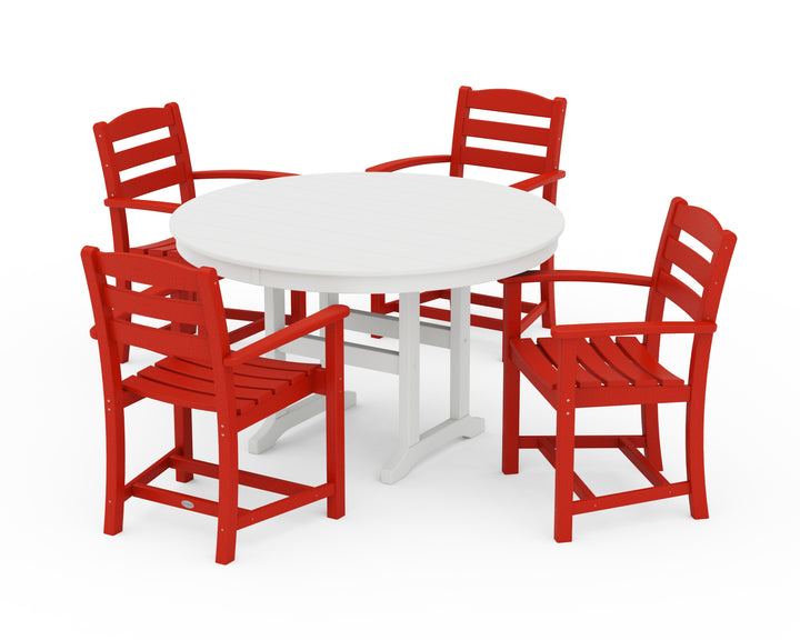 POLYWOOD® La Casa Café 5-Piece Round Farmhouse Dining Set