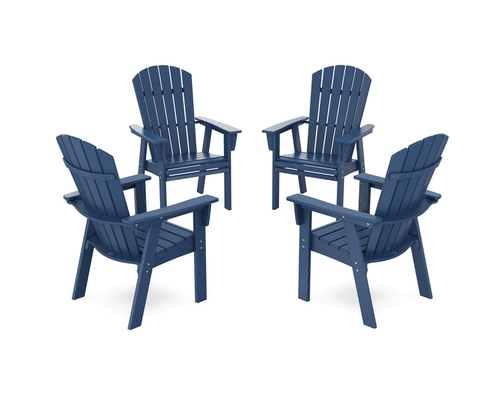 POLYWOOD® Nautical 4-Piece Curveback Upright Adirondack Conversation Set