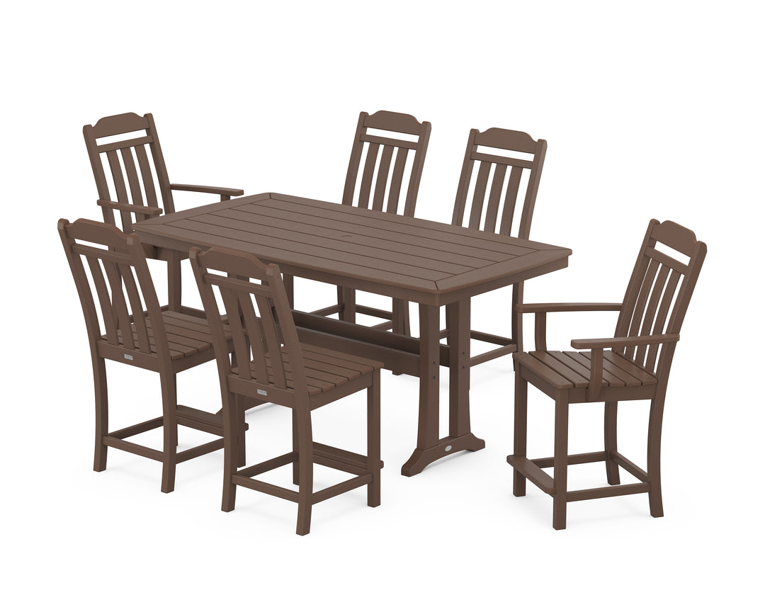Country Living Cottage 7-Piece Counter Set with Trestle Legs