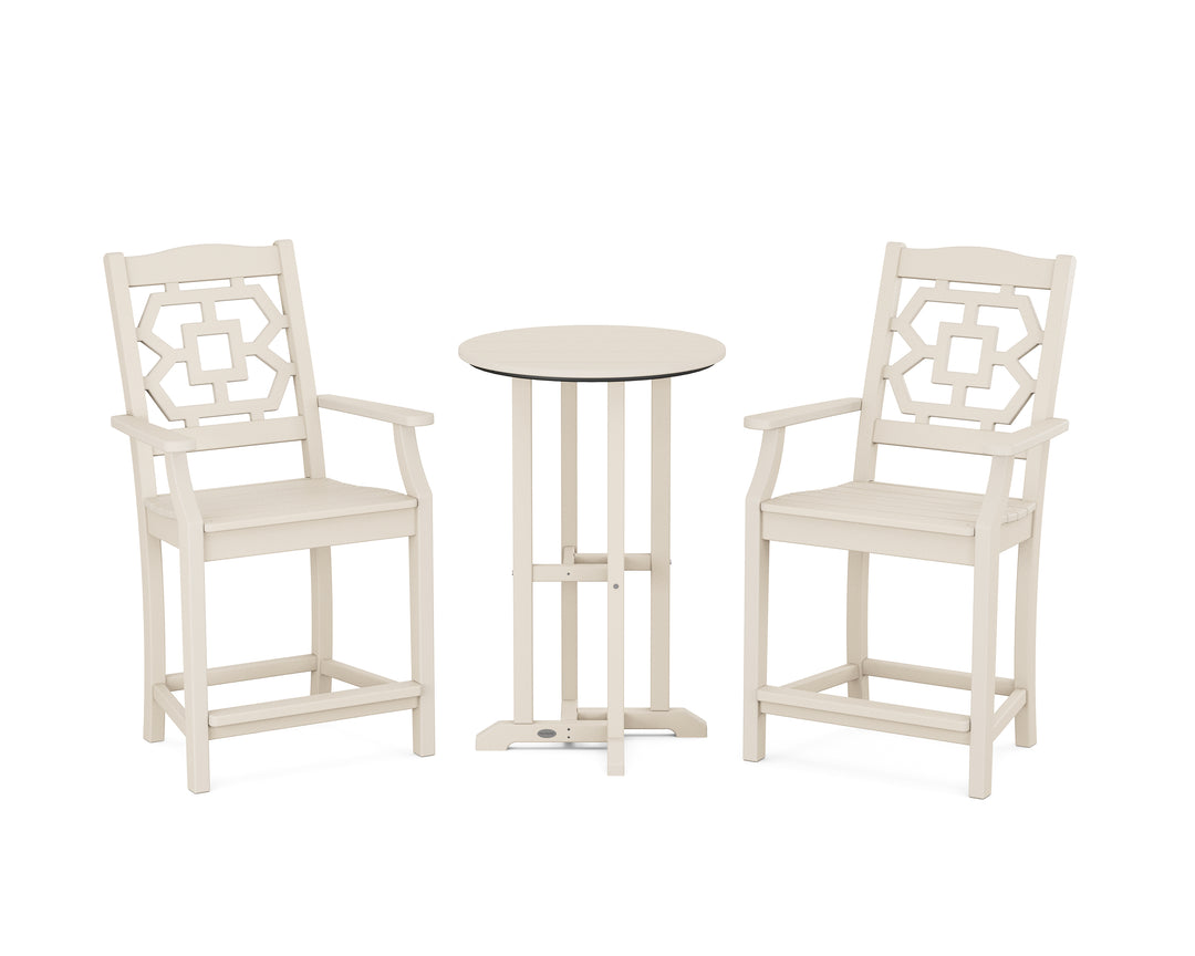Martha Stewart by POLYWOOD® Chinoiserie 3-Piece Farmhouse Bistro Counter Set