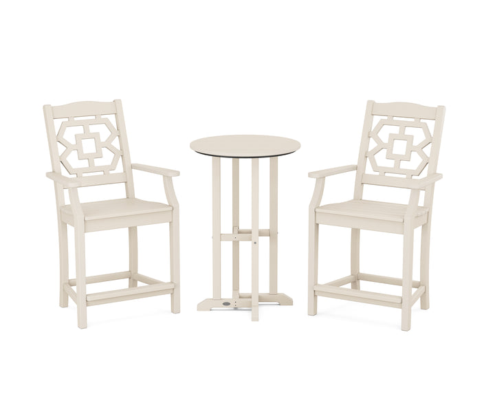 Martha Stewart by POLYWOOD® Chinoiserie 3-Piece Farmhouse Bistro Counter Set