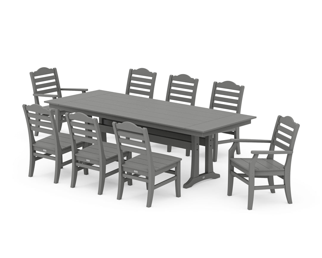 POLYWOOD® Savannah 9-Piece Farmhouse Dining Set with Trestle Legs