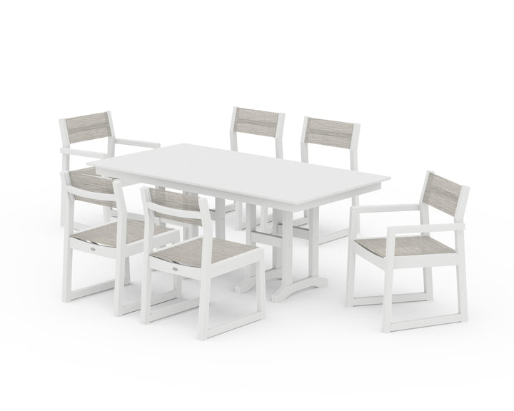 POLYWOOD® EDGE Sling 7-Piece Farmhouse Dining Set
