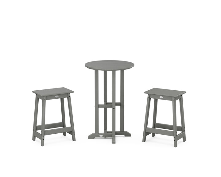 POLYWOOD® Modern Studio Counter Stool 3-Piece Bistro Set