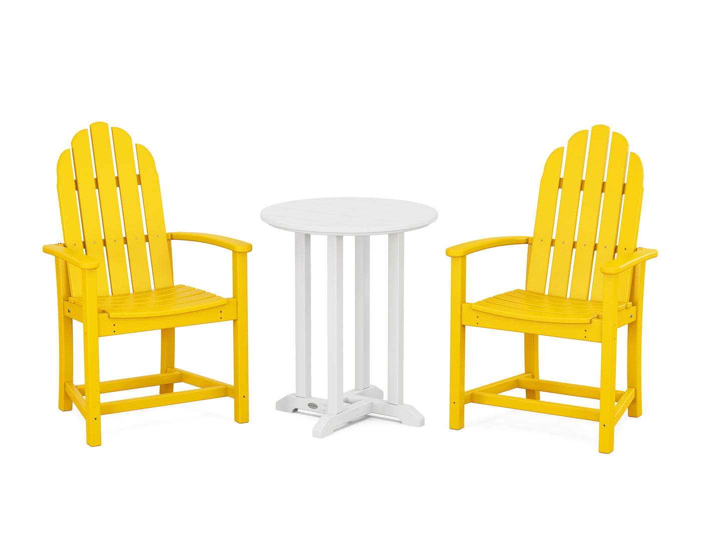 Classic Adirondack 3-Piece Round Bistro Dining Set