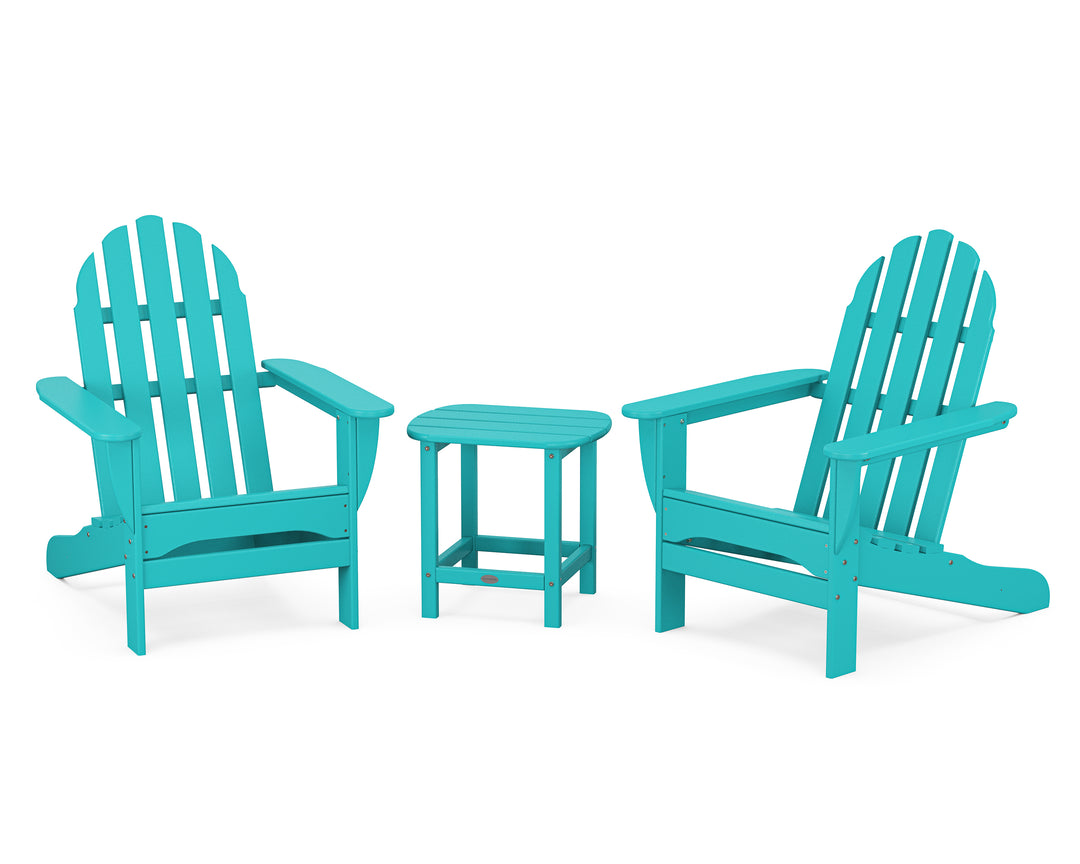 POLYWOOD® Classic Adirondack 3-Piece Set with South Beach 18" Side Table