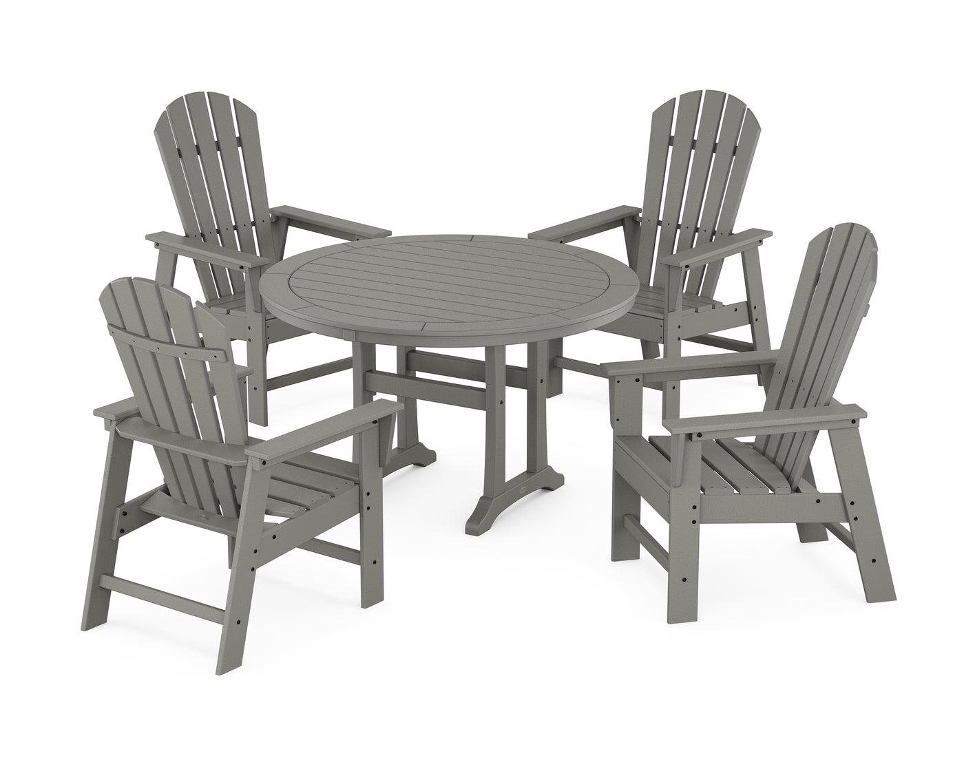 South Beach 5-Piece Round Dining Set with Trestle Legs